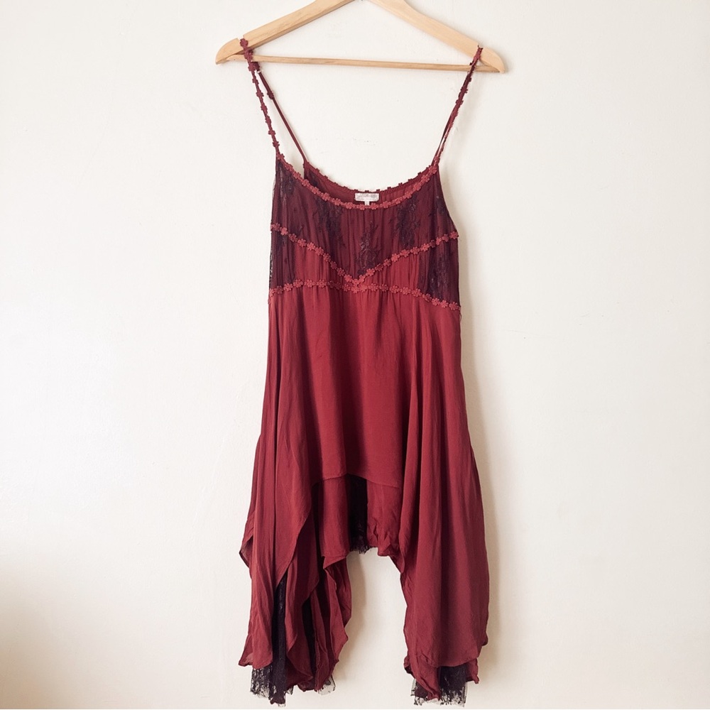 VERY RARE Free People Lace Trim Mini Slip Dress - size XS - Picture 2 of 9